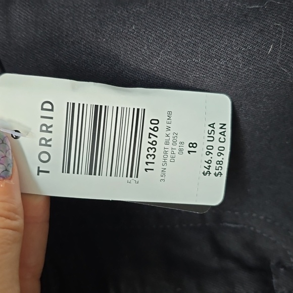 Torrid Classic Skinny Short Short Vintage Stretch Black crochet lace 18 NEW NWT - Picture 10 of 13